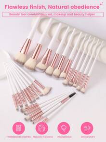 45件套面部化妆工具套装，包含25支化妆刷、化妆包、发带、腕带、4个大号化妆海绵、4个迷你化妆蛋、4个扇形粉扑和4个拇指粉扑。套装包含：化妆刷套装、化妆刷套装、全套化妆工具、化妆刷套装、化妆礼盒套装。 - 彩色 - 查看 15