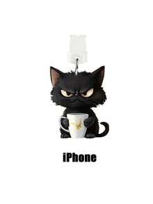 1pc 2D Acrylic Black Cat Phone Dust Plug, Compatible With Apple And Type-C Interfaces, Ideal For Holiday Gifts, Not 3D Gifts For Mother, Family, Friends, Kids, Birthday, Holiday Phone Accessories Phone Charm - Multicolor - View 10