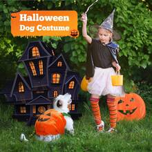 Funny Pumpkin Dog Halloween Costume Pet Dog Cat Thick Plush Pumpkin Decoration Shirt Clothes For Small Medium Dogs Cats Puppy Cute Halloween Party Cosplay Dress Up Outfits (Pet Hats And Clothes Need To Be Purchased Separately) Halloween Halloween Costumes - Multicolor - View 4