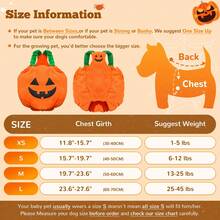 Funny Pumpkin Dog Halloween Costume Pet Dog Cat Thick Plush Pumpkin Decoration Shirt Clothes For Small Medium Dogs Cats Puppy Cute Halloween Party Cosplay Dress Up Outfits (Pet Hats And Clothes Need To Be Purchased Separately) Halloween Halloween Costumes - Multicolor - View 3