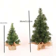 迷你人造绿色圣诞树桌面摆件，最佳DIY圣诞装饰 - 綠色 - 查看 6