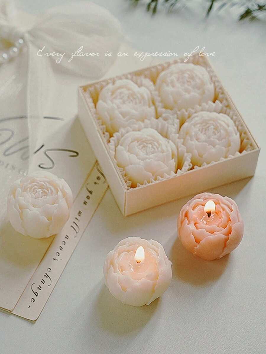 Bộ 4 cái/Hộp, Nến thơm hoa hồng mới, Nến thơm sáp đậu nành thủ công, Nến không khói, Quà tặng sinh nhật, Quà tặng tân gia, Nến hoa hồng, Nến mini, Dùng để trang trí nhà cửa, Trang trí phòng, Trang trí bàn ăn, Ngày lễ, Trang trí tiệc tùng, Trang trí đáng yêu, Đám cưới, Quà tặng ngày lễ tình nhân, Quà sinh nhật, Trang trí Giáng sinh, Trang trí Giáng sinh, Quà tặng Giáng sinh, Trang trí phòng (1 hộp 4 cái, 2 hộp 8 cái, 2 màu ngẫu nhiên) - Nhiều màu - Xem 1