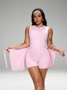 FWH Curve-Enhancing,Women's Sculpting Workout Dress - Adjustable Bow Waist,4-Way Stretch Fabric,Butt-Lifting Silhouette In Naked-Feel Fabric,Elastic Waist Tie + Glute-Sculpting Skirt,Gusseted Crotch,Essential Stretch Yoga Dress,Dress For Sunmmer Women