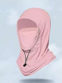 1 pièce Cagoule de protection solaire en soie de glace unisexe - Cache-visage complet résistant aux UV pour le cyclisme - Écharpe tube respirante, sans couture et réglable au cou avec cordon de serrage, couvre-chef pour moto, vélo, pêche avec oreilles pendantes, masque solaire pour femmes, capuche de cyclisme pour hommes