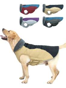 Casaco quente para cães, colete de lã refletivo para cães, casaco à prova de vento para inverno e clima frio para cães grandes - fibra de poliéster ajustável, adequado para cães pequenos, médios e grandes - Roxa - Ver 2