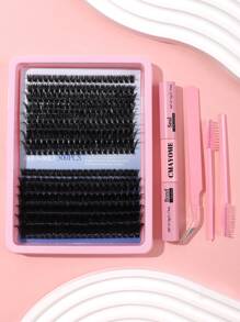 300 kępek rzęs, sztuczne rzęsy D-Roll, segmentacja DIY w domu, grube, puszyste sztuczne rzęsy, z klejem i uszczelką, szczoteczka do zębów, zestaw pęset, odpowiednie dla początkujących, gęste 60D+80D, 8-16 mm, zestaw do inteligentnego przedłużania rzęs w stylu mieszanym, zestaw: rzęsy DIY + klej + pęseta + czarny sztyft do powiek, łatwy w użyciu, odpowiedni do makijażu oczu i pielęgnacji, na co dzień, na wesele, na wieczór, prezenty dla uczniów z okazji powrotu do szkoły, zestaw kępek rzęs, rzęsy, sztuczne rzęsy