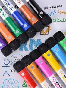 12/24 Color Professional Color Whiteboard Markers, Magnetic, Erasable Markers With Eraser Head And Pen Cap, Easy To Erase Without Leaving Traces, Colorful Odorless Markers, Suitable For Teachers, Home, Office And Student Supplies, Back To School