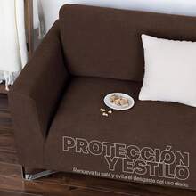 Juego de Protector Cubre Sala Elástico Strech Fit,Funda de sofá elástica universal, para un solo asiento, dos asientos, tres asientos, antideslizante, lavable, a prueba de polvo, suave al tacto, fácil de instalar, duradera, adecuada para sala de estar, dormitorio, oficina y exterior. - Marrón - Ver 7