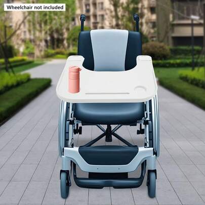 Wheelchair Dining Table Tray Board, 22.83 * 12.2 Inches, Capable Of Bearing 176.37 Pounds, With 2 Grooves, Suitable For People With Disabilities And Limited Mobility