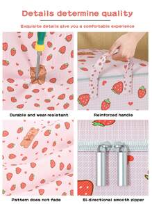 حقيبة تخزين قابلة للطي قطعة واحدة، حقيبة تخزين كرتونية، حقيبة تخزين لوازم الأم والطفل، حقيبة مصنوعة من قماش أكسفورد مزودة بسحاب ومقسمات مضادة للغبار، حقيبة تصنيف وفرز ملابس الأطفال والألعاب، صندوق تخزين متنوع للمنزل، حقيبة تخزين للسكن الجامعي، حقيبة تخزين للألعاب