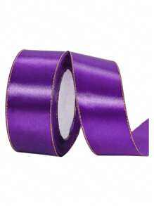 1pc 4cm Gold Ribbon, Ribbon, Colorful Ribbon, Ribbon For Wedding Cake Decoration, Chair Back, Gift Wrapping, DIY - Multicolor - View 10