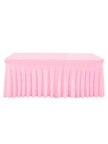 1 pieza Mantel de mesa de tela de espándex blanco, resistente a las arrugas y lavable, se ajusta a mesas de comedor rectangulares, funda elástica para mesa de patio, adecuada para bodas, banquetes, fiestas, estilo Ins de lujo, mantel elástico blanco para hotel, banquete, cumpleaños, conferencia