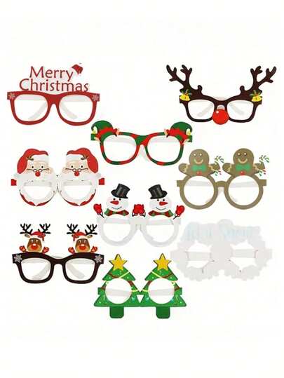 18 قطعة/9 قطع/8 قطع نظارات ورقية بنمط عيد الميلاد، بتصميمات جميلة لسانتا كلوز والثلجي والشجرة، مناسبة لديكور عيد الميلاد وحفلات الموضوع الخاصة به، إكسسوارات مرحة للصور، نظارات بشكل سانتا كلوز والثلجي، ديكور عيد الميلاد، رنة، بيت الزنجبيل، أنشطة فريق العمل، تجمع العائلة
