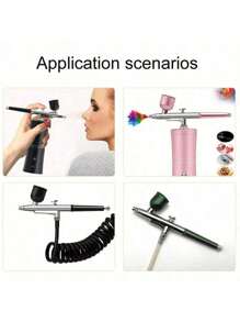 1 套 0.3 毫米单动喷枪，带 10CC 金属杯，适用于模型蛋糕美甲工艺品蛋糕的扳机喷枪，兼容大多数喷枪压缩机工具 - 彩色 - 查看 4