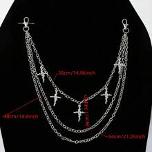 1 pezzo Catena da vita con decorazione a stella a cinque punte, stile punk hip hop, accessorio per pantaloni, gioiello per gonna stile hip hop