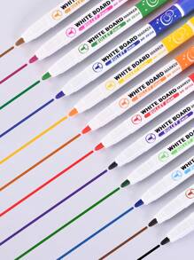 12/24 Color Professional Color Whiteboard Markers, Magnetic, Erasable Markers With Eraser Head And Pen Cap, Easy To Erase Without Leaving Traces, Colorful Odorless Markers, Suitable For Teachers, Home, Office And Student Supplies, Back To School