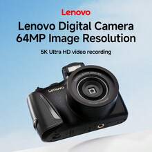 Lenovo 联想 C35 5K 64MP 数码相机，配备 16 倍变焦、3 英寸屏幕、专业传感器、自动对焦和防抖、8 种可选拍摄场景、用于直播的紧凑型旅行相机、初学者 - 包括 64GB TF 卡和配件、初学者摄影 | 时尚白色相机 | 可调设置、用于视频博客的相机 - 黑色 - 查看 3