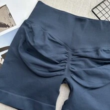 Women's High Waist Seamless Yoga Shorts - Stretchy Butt Lifting, Suitable For Running, Fitness And Outdoor Activities | Fashionable Appearance | Stretchy Fabric - Navy Blue - View 5