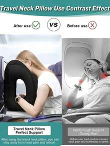 1 Gối du lịch bơm hơi cho máy bay, Gối hơi cổ để ngủ, Gối du lịch, Gối bơm hơi tựa đầu cổ di động Từ, Để tránh đau cổ và vai, Gối hỗ trợ đầu cổ và thắt lưng thoải mái, Dùng cho máy bay, ô tô, xe buýt và văn phòng - Những vật dụng cần thiết khi đi du lịch - Gối cổ ngày lễ du lịch - Nhiều màu - Xem 5