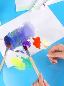 Acrylic Paint Palette With Clear Paint Pallet Paint Tray Palette, Easy Clean Non-Stick Artist Pallet For Oil Watercolor Craft DIY Art Painting Palette,Back To School - Multicolor - View 4