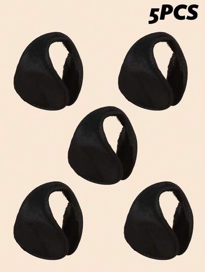 5 piezas de orejeras de unicolor para hombres, aptas para uso diario