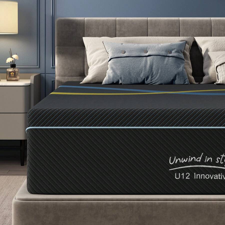 DlandHome 14" Memory Foam Mattress, Medium-Firm Foam Mattress, Pressure Relief Design, CertiPUR-US Certified, Cooling Mattress, Boxed Packaging - 14吋厚度 - 查看 1