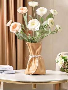 1pc ABS Flower Vase, Modern Solid Color Flower Vase For Aesthetic Room Decor,Boho Decor Wedding Dinner Table Party Office Centerpiece Table Decorations,Autumn Decorations, Autumn Gifts For Friends And Family Home Decor Glass Vase - Multicolor - View 9