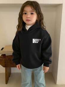 DAZY 少女秋装 少女连帽字母印花卫衣