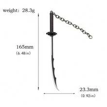 1pc New Anime Bleach Kurosaki Ichigo Zangetsu Sword Weapon Model Keychain Pendant Birthday Gift - Multicolor - View 6