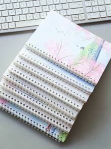 1/4pcs/Set A5 Random Spiral Notebook With Cute Cartoon Cover, 60 Sheets Lined Pages,School Supplies,Back To School - one-size - View 11