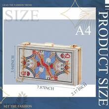 Women Poker Card Evening Clutch Purse Casino Vegas Novelty Purse Hearts Bags Playing Cards(Black,Of Hearts) - 金色 - 查看 3