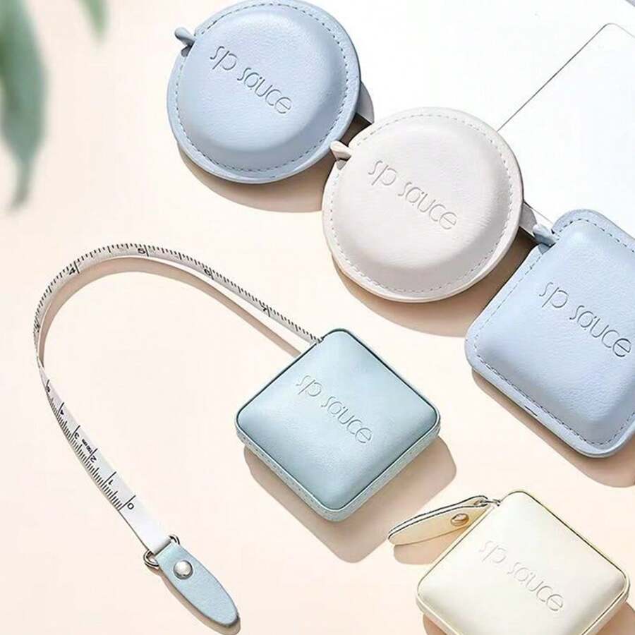 1pc Mini Leather Retractable Ruler, Clothing Custom Sewing Measuring Tape, Durable & Shockproof, Mini Soft Tape Measure
