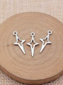 40 件 23x10 毫米（0.91x0.39 英寸）镂空星形吊坠 闪亮星形吊坠 女士 DIY 珠宝制作 - 鏤空星星 - 查看 18