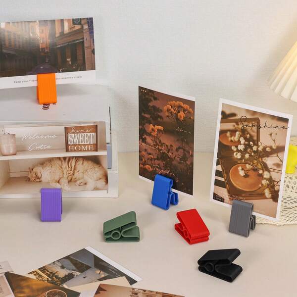 1PC 3D Printed Vertical Photo Holder - Minimalist Solid Color Photo Stand For Desktop Display | Beautiful Desktop Gifts, Wedding Scene Card Stand, Classroom Decoration, Minimalist Bookmarks