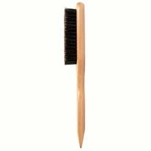1PCS[Slick Back Hair Brush] 2-In-1 Bristle Slick Back Hair Brush | Wide Rat Tail For Sectioning & Parting, Edge Control & Flyaway Management, Natural Wood Handle, Black Bristles, Perfect For Teasing & Backcombing