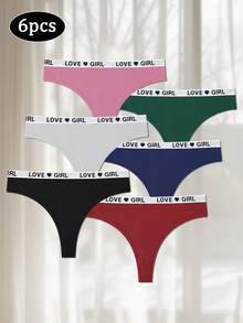 6 Stücke/Packung Damen bequeme minimalistische String Höschen