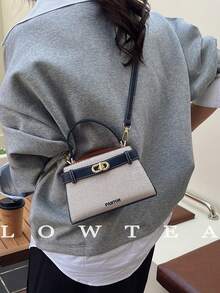 low tea Túi xách nữ mùa hè mới, họa tiết vải thiều, túi đeo chéo thời trang có dây đeo điều chỉnh được, túi đeo vai đơn giản màu trơn cao cấp với trang trí kim loại, túi xách thời trang nữ. - Nhiều màu - Xem 7