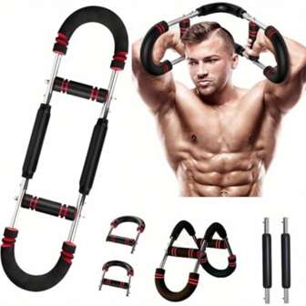 Allenatore per braccia a torsione, attrezzo per esercizi per il petto, attrezzatura per allenamento del petto regolabile, design a molla rimovibile e portatile per la resistenza, per allenamento del petto e rafforzamento dei muscoli di braccia e petto, resistenza a molla portatile per attrezzatura da allenamento domestico