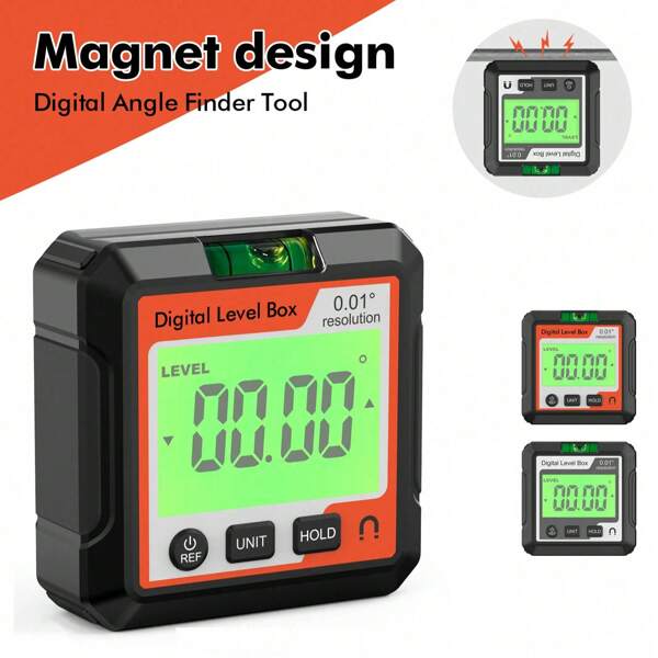 Digital Protractor Magnet Inclinometer Level Angle Finder With LCD Backlight Angle Ruler Measuring Tool