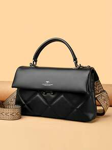 Bolso de hombro de alta calidad para mujer, bolso de lujo de piel auténtica, bolso cruzado de diseñador de un solo hombro - Negro - Ver 3