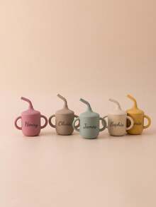 1PC Personalized Customization Name Silicone Baby Cups Portable Sippy Cup Solid Color Water Bottle Kids Custom Baby Tableware Baby Shower Family Decorations Giftswinter Eve Gifts Back To School Winter Gift Ideas Boy Girl Valentine's Day,Multi-Functional,Ornamental,Letter,Stylish,Modern,Colorful,Cute,Adorable,Casual,Custom,Personalised,Unique,Customized,Ideal Gifts For Him,Ideal Gifts For Her,Christmas Gift Supplies - Multicolor - View 5