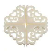 4pcs Silicone Corner Guards With Elegant Hollow Flower Design -, Stylish Table Edge Protectors For Safety And Decor - White - View 4