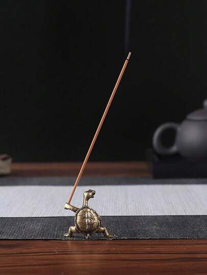 1pc Turtle Shaped Incense Stick Holder, Creative Copper Alloy Incense Stick Stand For Home Gifts Birthday Graduation