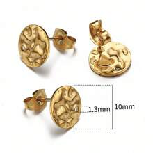10 piezas de pendientes con forma de flor y corazón redondo de acero inoxidable con respaldos, adecuados para hacer joyas y accesorios de pendientes DIY - pendientes - Ver 15