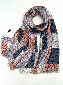 新款透气流苏披肩，优雅时尚丝巾，女士真丝围巾，活力波点长款围巾，适合春夏，户外防晒沙滩披肩，百搭头巾 - 彩色 - 查看 5