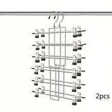 6-Tier Metal Pants Hanger With Clips - Space-Saving Wardrobe Organizer For Jeans, Scarves, And Skirts - Durable Painted Finish, Multi-Layer Storage Rack For Closet Organization, Compact Clothes Storage | Spacesaving Design | Metal Construction, Hangers For Clothes - Black - View 15