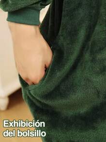 Pijama Enteriza de Dinosaurio para Mujer Invierno | Disfraz Caliente de Franela con Capucha Animal | Ropa de Dormir Cómoda y Divertida