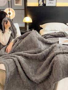 1 szt. Gruby koc w stylu boho z sercem, literą i kratką, żakardowy, z owczej wełny, miękki i ciepły, wielofunkcyjny koc do salonu, sypialni, akademika, dekoracji meblowych, sofy, koc do drzemki, koc ręcznikowy, prezent urodzinowy/walentynkowy - Ciemnoszary - Zobacz 6