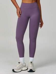 MASKERT Women's Tight Fit Sports Leggings, Suitable For Running, Workout, Yoga, Casual Wear, Comfortable & Skin-Friendly Spring - Purple - View 3