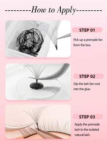 240PCS 500PCS 1000PCS Premade Fans Eyelash Extensions 240-1000 Fans Single Length 240 Fans 20D D Curl Handmade Volume Lashes Extensions 0.07mm Thickness 8-15mm Premade Volume Eyelash Extension Middle Stem Pointy Base Premade Lashes - D - View 4
